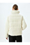 Zippered Stand Collar Thick Ribbed Bomber Velvet Jacket with Pockets - 4