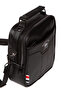 Men's Black Leather Phone-Compartment Adjustable Crossbody Daily Hand and Shoulder Bag - 4