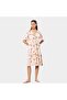Türen Leaf Print Short Sleeve Dress 3354/Powder - 3