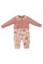 Baby Girl Cotton Two Thread Baby Collar Detailed 3-12 Months Jumpsuit Set of 3 - 3