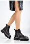 Women's Daily Comfortable Zippered Lace-Up Glitter Detailed Boots - 3