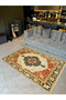 Barcelona Collection Antique Traditional Patterned Vintage Decorative Carpet in Beige and Black Tones 49