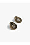 Textured Geometric Earrings - 2