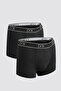 Black Lycra Boxer Set of 2 - Groom, Rubber Waist, Brand Logo, Stretchable