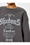 Oversize Sweatshirt Graffiti Printed Crew Neck Ribbed - 5