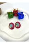 Vip Design Red Flower Motif Earrings (3X2.5Cm) - 5