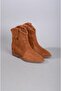 Selection 88240 Genuine Leather Hidden Filled Heel Women's Boots (Heel Height: 7 cm) Tan Suede - 2