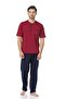 Men's Pocketed Combed Cotton Claret Red 3-Piece Groom Pajama Set Thclvr.53.70.01 - 2
