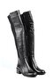 Seç 1177 Genuine Leather Stretch Detailed Women's Boots Black - 7