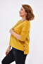 Stylish Large Size Blouse with Snap Detailed Necklace - 6