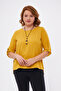 Stylish Large Size Blouse with Snap Detailed Necklace - 2