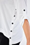 Stylish Large Size Blouse with Snap Detailed Necklace - 3