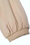 Beige-Crew Neck Sleeve Drawstring Cotton Blouse - 5