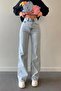 Lusia Blue Power Stretch Fabric Super High-Waist Relaxed Jeans Palazzo Pants