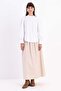 White-Cotton Collar Drawstring Blouse - 2