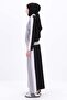 Gray-Black-Cotton Garnished Skirt Suit - 3
