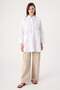 White-Large Pocket Eyelet Oversize Shirt - 2