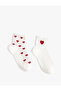 Set of 2 Socks with Heart Pattern - 2