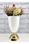 Modern Decorative Gold Leg White Vase Tabletop Accessory Decor - 4