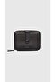 739 Unisex 100% Genuine Leather Zippered Wallet Card Holder Black - 2