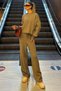 Gray Hooded Knitwear Women's Tracksuit Set Mg2237 - 5