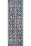 Private Anthracite Rug with Distressed Pattern, Vintage Chenille Rug, Authentic Floral Print Living Room Rug (xxx) - 6