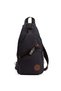 Men's Canvas Fabric Crossbody Chest Waist and Shoulder Bag with USB and Headphone Jack - Black - 3