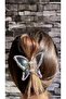 مشبك شعر على شكل فراشة من الحجر اللامع الشفاف - 3