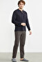 Buttoned Patterned Combination Pajama Set - Brown