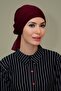 Claret Red Practical Ready-made Interlaced Hijab Bonnet with Honeycomb Rose 1201_16