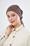 Mink Practical Ready-made Interlocking Hijab Bonnet Sandy Fabric Pleated Ribbed Rose 1806_10 - 7