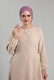 Dusty Rose Practical Ready-Made Snap-On Hijab Bonnet Sandy Drawstring Loose 2119_18 - 4
