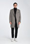Men's Long Zipper Coat Black-White Patterned - 6