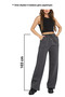 Light Khaki Women's Waist Lace-Up Three Thread Ribbed Wide Leg Palazzo Bottom Tracksuit - 6