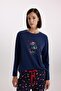 Fall in Love Christmas Themed Pajama Set Long Sleeve Top Flexible Waist Bottom D2291Ax24Wn - 4