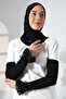 Practical Hijab Sleeve Cover with Lace Detail, Combed Cotton Prayer Sleeve Cover, Black - 2
