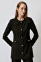 Gold Button Detailed Crepe Tunic - 3