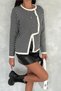 Women's White Standard Size Button Detailed Ribbed Knitwear Cardigan - 5