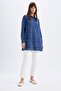Regular Fit Pattern Viscose Long Sleeve Shirt Tunic D2777Ax24Hs - 2