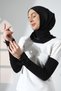 Practical Hijab Sleeve Cover with Lace Detail, Combed Cotton Prayer Sleeve Cover, Black - 5