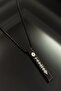 Spotify Song Code Steel Black Bar Necklace Block Chain Cklspotykly-Syh