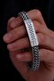 Men's steel bracelet - bangle style double row spider chain steel bracelet