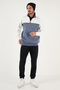 Regular Fit Zippered Stand-Up Collar with Furry Soft Raised Winter Sweat Men's Sweat 5905343 - 3