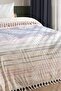 100% Cotton Double Towel Bedspread - Tropical Pattern Pique - 220X240 cm - Yellow with Burgundy Stripes - 2