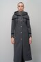 Hooded Snap Closure Wool Blend Long Hat Anthracite 6631 - 2