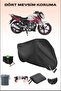 Black Arora Ar 185-16 Lock Compatible Motorcycle Tarpaulin for Storm, Safe, Waterproof