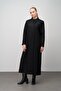 معطف هاكيم بياقة مطرزة ومزيج صوف بمقاس كبير أسود 6632 - 4