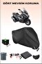 قفل أسود لدراجة نارية Kymco Xciting 250i متوافق مع القماش المشمع، آمن، مقاوم للماء