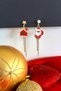 Christmas Figures Waterway Detailed Santa Claus and Cookie Home Dangle Earrings - 4