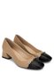 Women's Genuine Leather Beige Heeled Shoes - 2